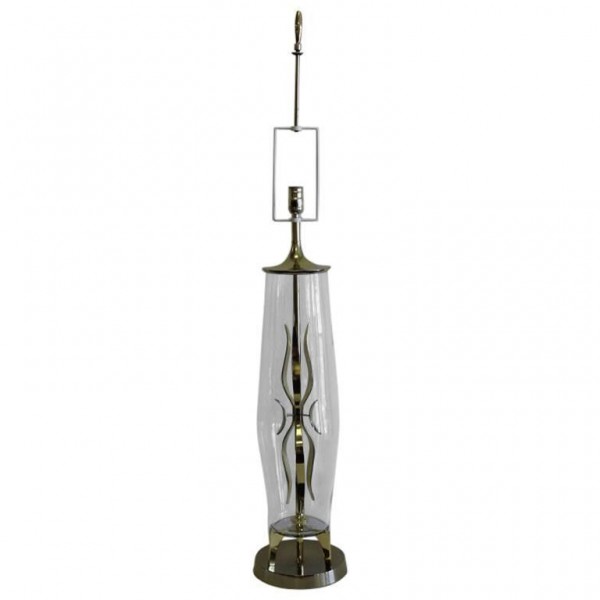 Brass and Glass Lamp attrib. to Laurel circa 1970s