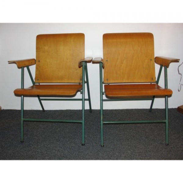 Russel Wright Wood Folding Chairs