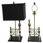 Custom Pair of English Fire Dog Lamps