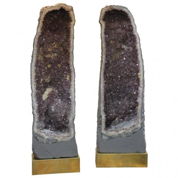 Monumental Pair of Geode Lamps circa 2010