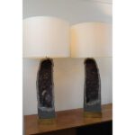 Monumental Pair of Geode Lamps