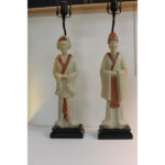 Pair of Wood Asian Lamps