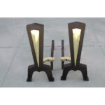 Pair of Brass Andirons Attributed to Donald Deskey