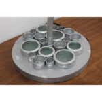 Custom Modernist Glass and Steel Lamp