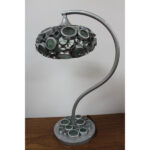 Custom Modernist Glass and Steel Lamp