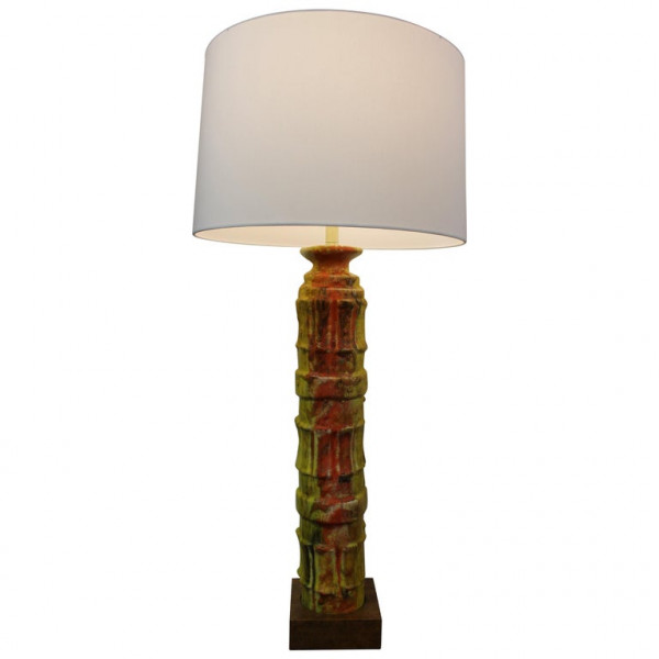 Multicolored Ceramic Lamp circa 1970s