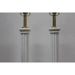 Glass Empire Column Lamps on Marble Bases