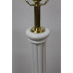 Glass Empire Column Lamps on Marble Bases