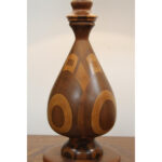 Vintage Wood Marquetry Lamp