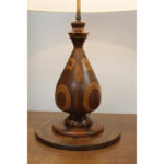 Vintage Wood Marquetry Lamp