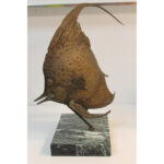 Bronze Fish Sculpture on Marble Base by G. TATE