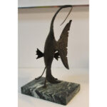 Bronze Fish Sculpture on Marble Base by G. TATE