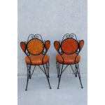 Four Patio Chairs with Paisley Pattern