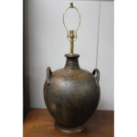 Monumental Two Handled Ceramic Table Lamp
