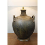 Monumental Two Handled Ceramic Table Lamp