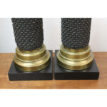 Pair of Wallpaper Print Roller Lamps