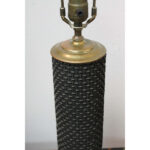 Pair of Wallpaper Print Roller Lamps