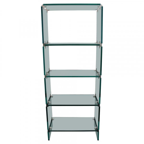 Chrome and Glass Ã‰tagÃ¨re attributed to Leon Rosen for Pace Collection