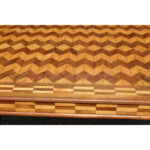 Parquetry Table with Harp/Lyre Supports