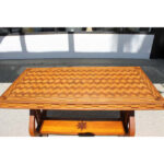 Parquetry Table with Harp/Lyre Supports