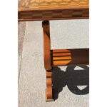 Parquetry Table with Harp/Lyre Supports