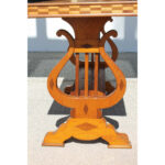 Parquetry Table with Harp/Lyre Supports