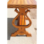 Parquetry Table with Harp/Lyre Supports