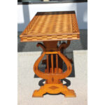 Parquetry Table with Harp/Lyre Supports