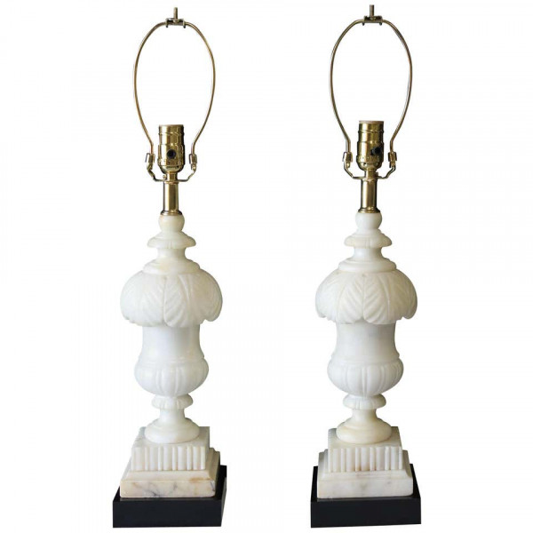 Pair of Alabaster Table Lamps