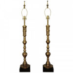 Pair of Custom Moroccan Brass Lamps