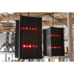 Copper and Red Glass Chandelier