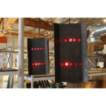 Copper and Red Glass Chandelier