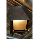 Copper and Red Glass Chandelier