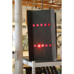 Copper and Red Glass Chandelier