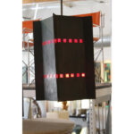 Copper and Red Glass Chandelier