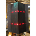 Copper and Red Glass Chandelier