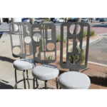 Three Custom Futuristic Swivel Barstools