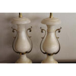 Pair of Alabaster Lamps by the MARBRO Lamp Company, Los Angeles, CA.