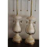 Pair of Alabaster Lamps by the MARBRO Lamp Company, Los Angeles, CA.