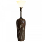Ceramic Lamp with Cattail Pattern