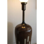 Ceramic Lamp with Cattail Pattern