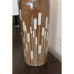Ceramic Lamp with Cattail Pattern