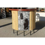 Tiki Bar with Stools and Back Bar