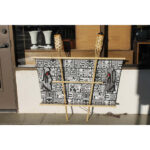 Tiki Bar with Stools and Back Bar