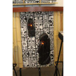 Tiki Bar with Stools and Back Bar