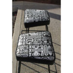 Tiki Bar with Stools and Back Bar