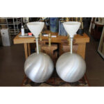 Pair of Aluminum Sphere Lamps by Raymor