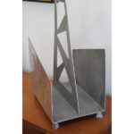 Futuristic Aluminum Magazine / Log Holder Rack