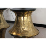 Monumental Pair of Brass Moroccan Style Lamps