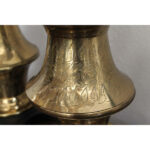 Monumental Pair of Brass Moroccan Style Lamps